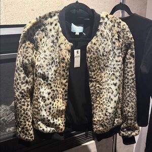 Skies Are Blue Animal Print Teddy Jacket